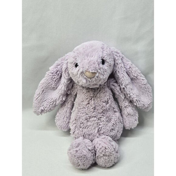 Jellycat BASHFUL LILAC BUNNY Medium 12" Soft Plush Purple Rabbit- TUSH TAGS CUT - Picture 1 of 10
